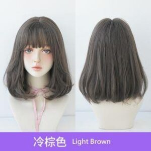 Short Bob Full Wig Light Brown 101990198