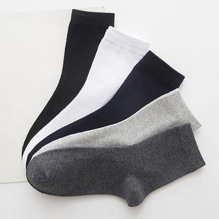 Set of 5 Pairs: Plain Socks Set of 5 Pairs - Navy Blue by Niseko