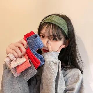 Plain Knit Headband Peach Red by Show Mind