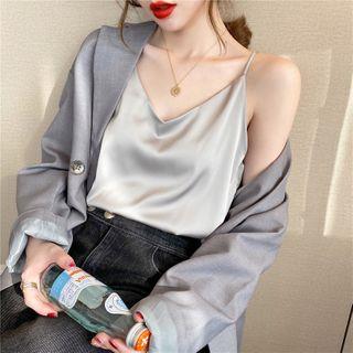 Satin Camisole Top Gray by Gwendolyn