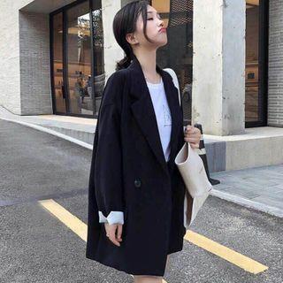 Single-Breasted Oversized Blazer Black by innomori