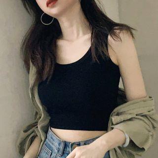 Crop Tank Top Wine Red by Duwnie