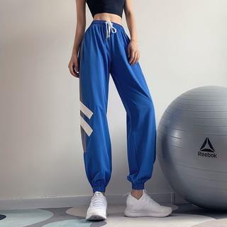 High Waist Color-Block Sweatpants Black by femmal