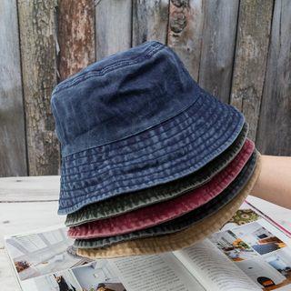 Denim Bucket Hat Khaki by Raconteur