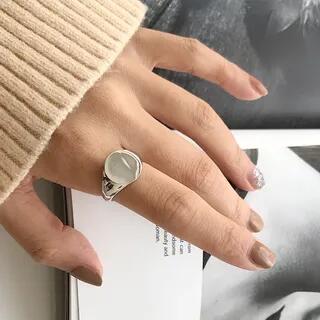 925 Sterling Silver Polished Open Ring K281 - As Shown In Figure by Forainer