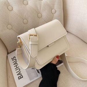 Faux Leather Crossbody Bag Off-White 124261094