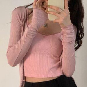 Rose-Pink Layered Off-Shoulder Long-Sleeve Fitted Top — Styling Ideas and Fashion Review rose-pink layered off-shoulder long-sleeve fitted top