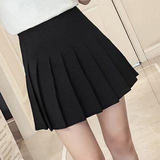 High Waist Pleated Skirt White by Triplgold