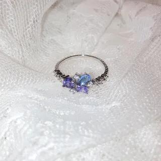 Rhinestone Ring (Various Designs) Blue & Purple Butterfly - Silver by Jael