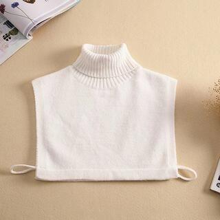 Knitted Turtleneck Decorative Collar White | MIOW by MIOW