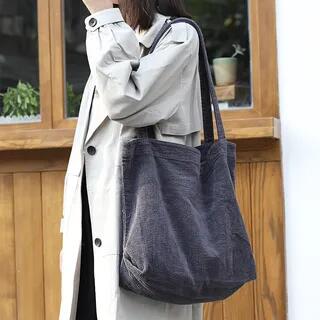 Corduroy Tote Bag Khaki by Mulgam