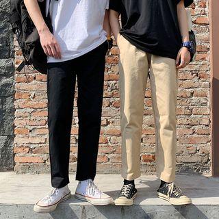 Cropped Straight Leg Pants Khaki by Acrius