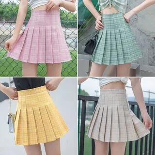 Inset Shorts Plaid Pleated Skirt Pink by Ukiyo