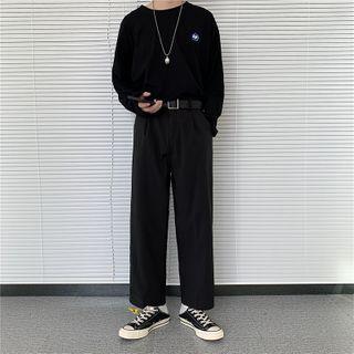 Straight-Leg Loose Dress Pants Black - L - 31 by Filmas