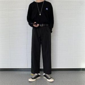 Straight-Leg Loose Dress Pants Black - M - 29 128762595