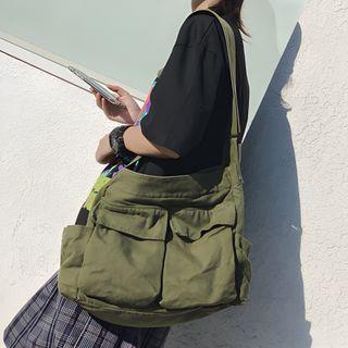 Plain Crossbody Bag Brown by Bolso