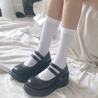 Plain Socks Over the Knee - White by Mimiyu