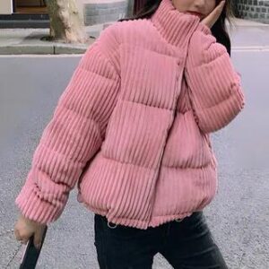 Padded Zip Corduroy Jacket Off-White 132230379