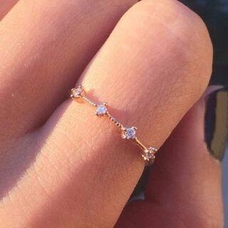 Rhinestone Ring 5178-4 - Gold | Seirios by Seirios
