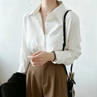 Long-Sleeve Plain Shirt Black by Happo