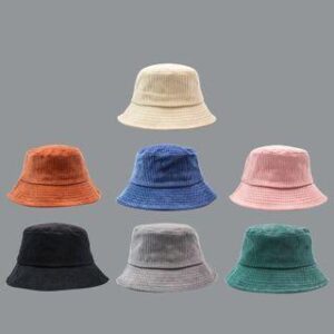 Plain Corduroy Bucket Hat E-141 - Beige 134777658