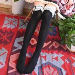 Over-The-Knee Socks White & Ribbon - Pink 134777675