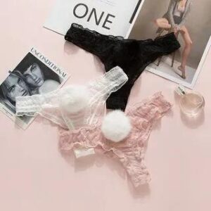 Lace Pom Pom Panties Black 134914571