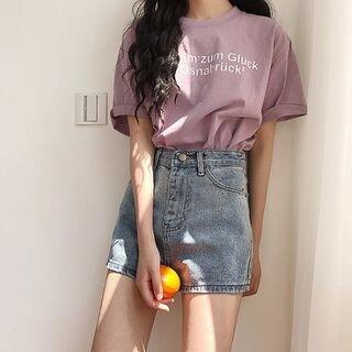 Mid Waist Denim Shorts Blue by Essere