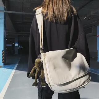 Canvas Crossbody Bag White (Without Keychain) by Basaran