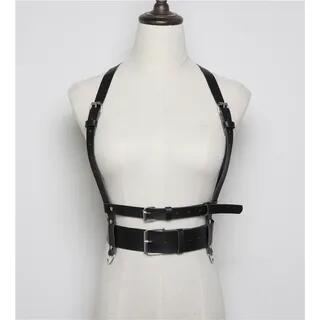 Faux Leather Body Harness Black | Poyol by Poyol