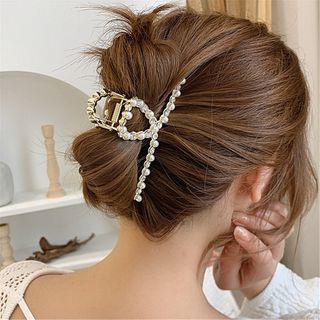 Faux Pearl / Rhinestone Hair Claw A - Faux Pearl - Gold | Seirios by Seirios
