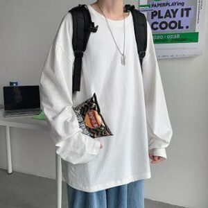Long-Sleeve Plain T-Shirt Dark Gray | Banash 136989929