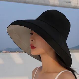 Reversible Wide Brim Bucket Hat P114 - Navy Blue by TAAK