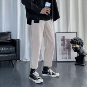 High-Waist Straight Leg Dress Pants Black - 31 137847366