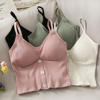 Ribbed Bustier Top Green by Lemongrass