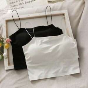 Padded Cropped Camisole Top Black 137848533