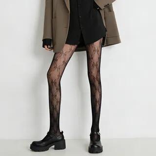 Bow Fishnet Stockings Black by Lychee