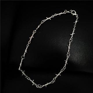 Unisex Twisted Rope Chain Necklace Necklace - 14 Thorns - Silver by BABLIBU
