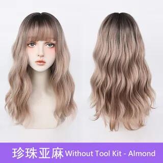Long Full Wig - Wavy / Wig Tool Kit / Set Without Tool Kit - Almond by SEVENQ