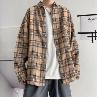 Plaid Loose Shirt 1868 - Green by jaywoon