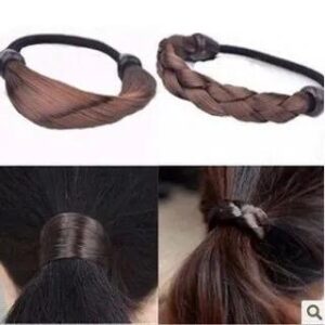 Wig Hair Tie 1 Pc - Braided Ponytail Holder - Light Brown 140388422