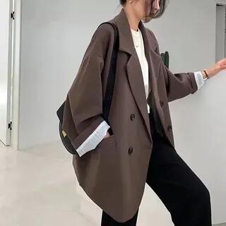 Double Breasted Blazer Coffee by innomori