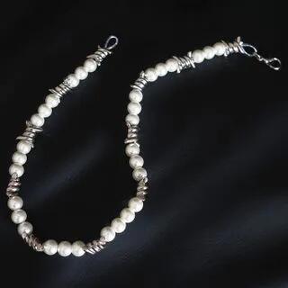 Faux Pearl Alloy Necklace White | BABLIBU by BABLIBU