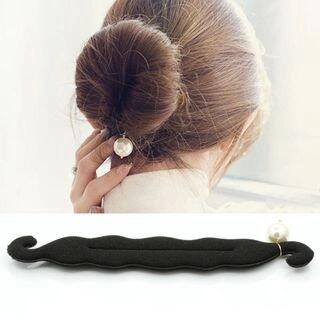 Hair Bun Maker (Various Designs) 2199 - Faux Pearl - Black | Seirios by Seirios