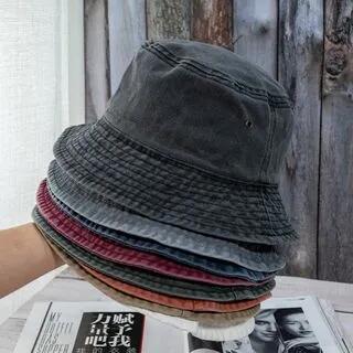 Denim Bucket Hat Wine Red by Raconteur