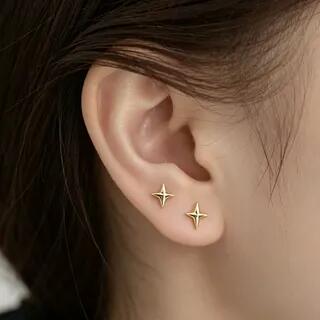 Star Sterling Silver Earrings 1 Pair - Gold | A’ROCH by A’ROCH