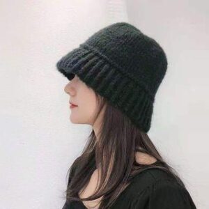 Plain Knit Bucket Hat E-149 - Beige 168913534