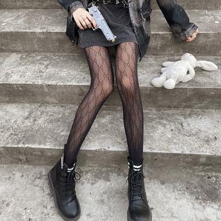 Lace Tights Black by Desperim