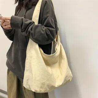 Plain Canvas Crossbody Bag Red by Melois