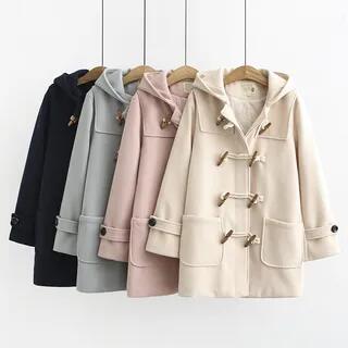 Hooded Toggle Coat Almond by Ulark